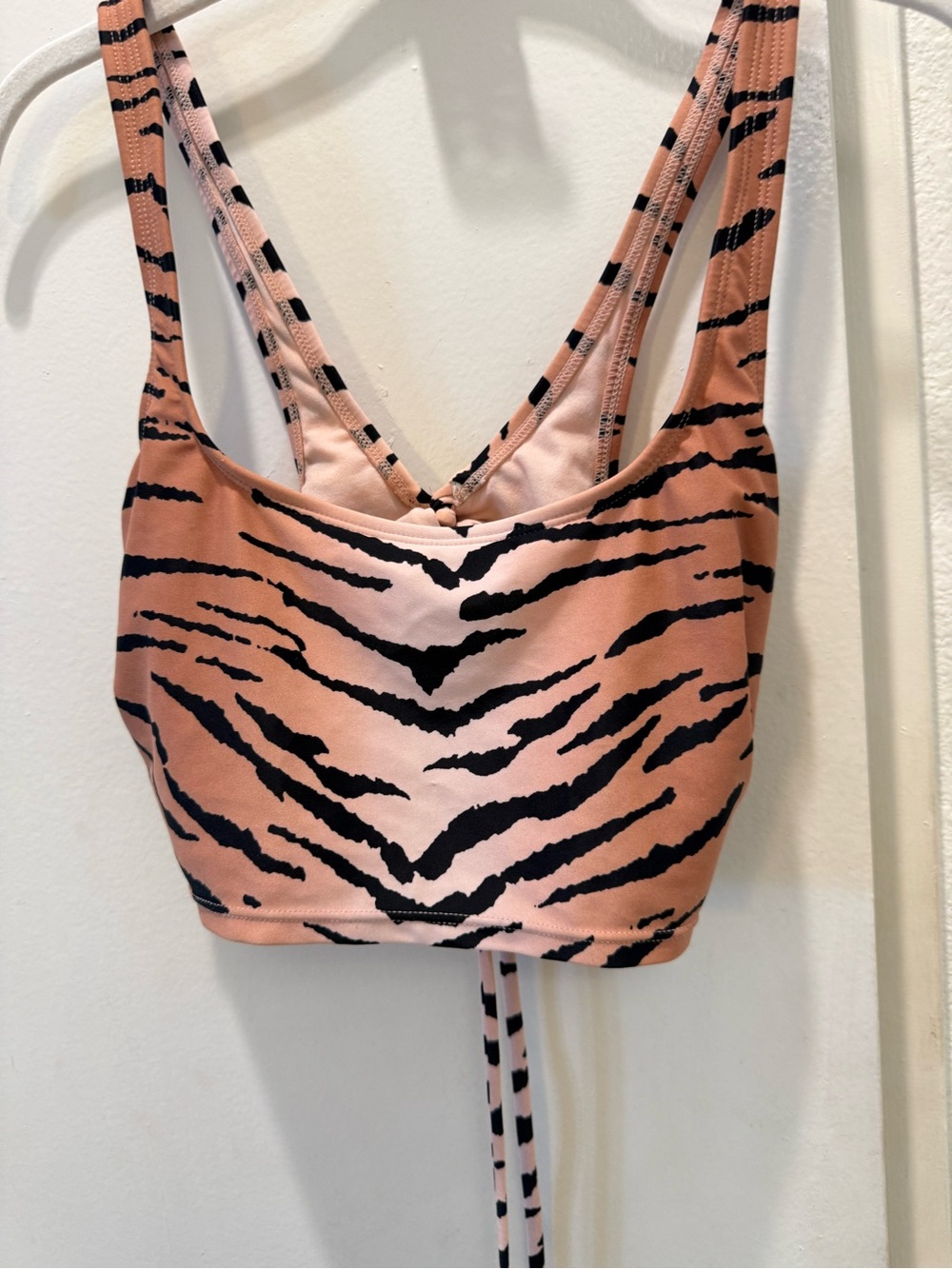 Peach Tiger-Print Bralette bikini swimsuit Top XL - Picture 2 of 5